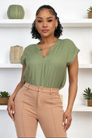 Blusa Manga Corta Con Cuello V