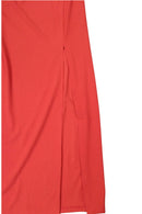 Vestido largo drapeado con abertura lateral