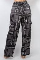 Pantalón Versátil Negro Estampado