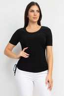 Blusa con Lazos Laterales y Manga Corta