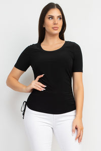 Blusa con Lazos Laterales y Manga Corta