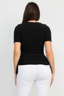 Blusa con Lazos Laterales y Manga Corta