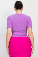 Blusa con Lazos Laterales y Manga Corta