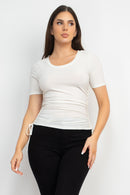 Blusa con Lazos Laterales y Manga Corta