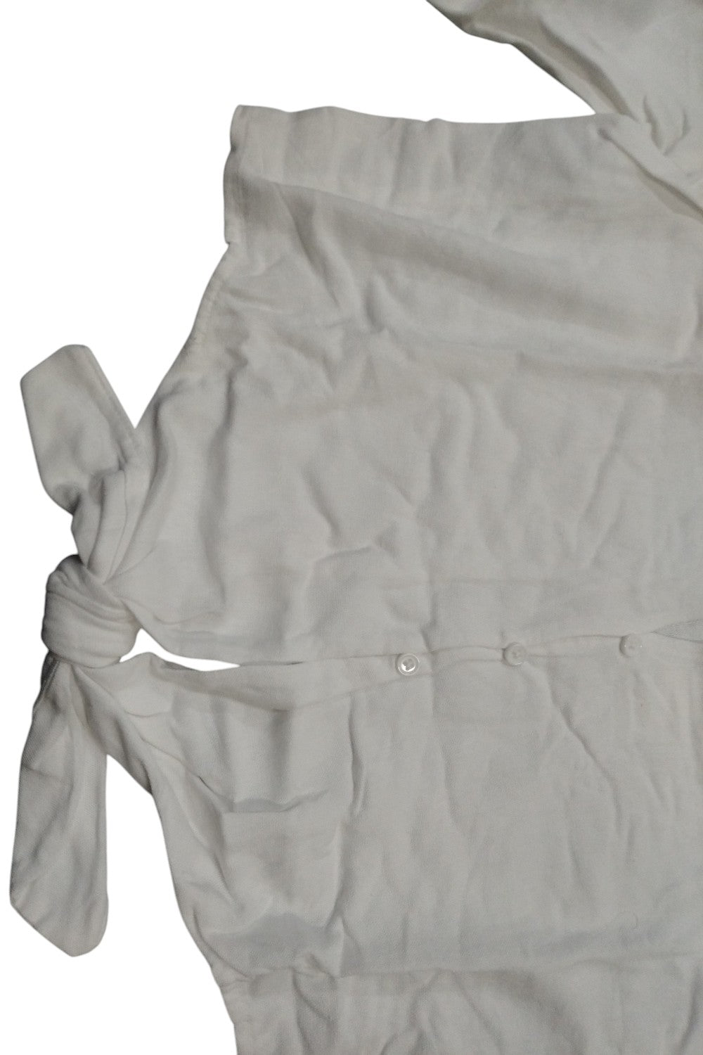 Blusa casual de lino con nudo frontal