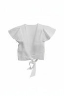 Blusa cruzada con olanes