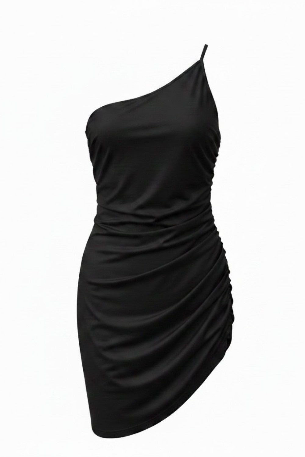 Vestido corto asimétrico de un hombro