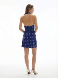 Vestido corto con estampado de lunares