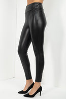 Leggings tipo vinipiel pretina ancha