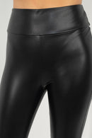 Leggings tipo vinipiel pretina ancha