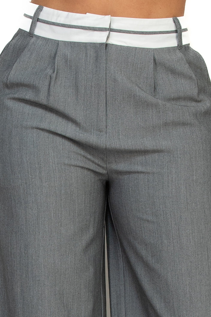 Pantalon de Vestir de Pierna Ancha