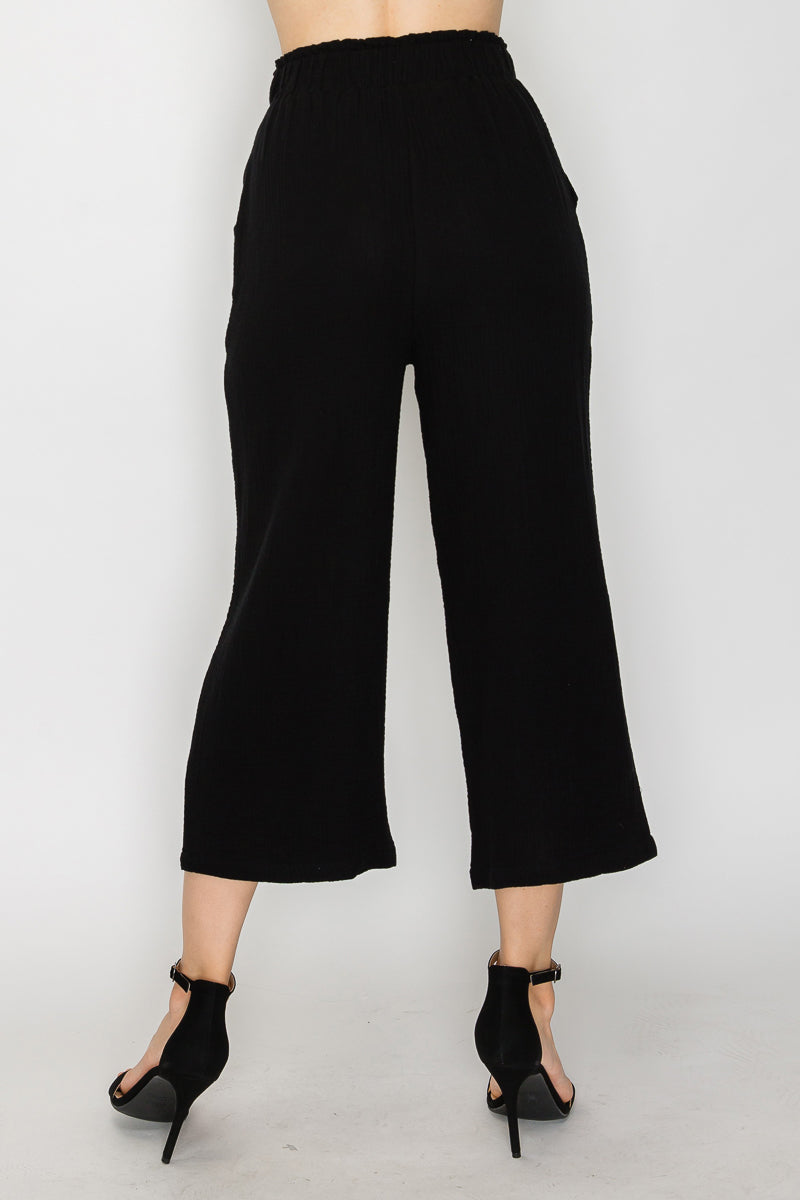 Pantalon Negro Al Tobillo