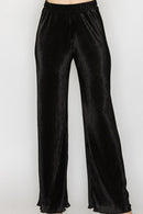 Pantalón Negro con Textura Satinada