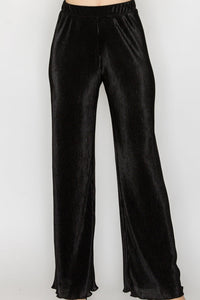 Pantalón Negro con Textura Satinada