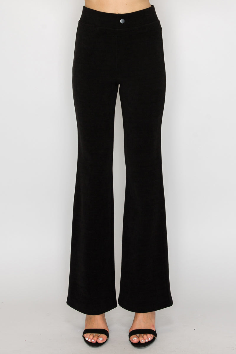 Pantalón corte acampanado con textura