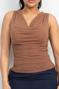 Blusa drapeada sin mangas