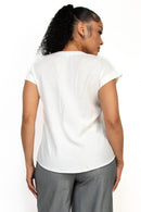 Blusa Manga Corta Con Cuello V