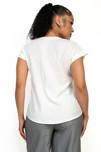Blusa Manga Corta Con Cuello V