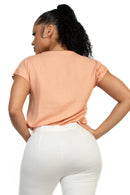Blusa Manga Corta Con Cuello V