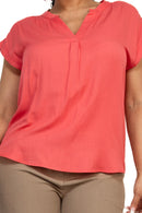 Blusa Manga Corta Con Cuello V