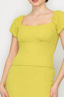 Blusa de Manga Corta Abullonadas