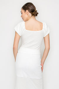 Blusa de Manga Corta Abullonadas