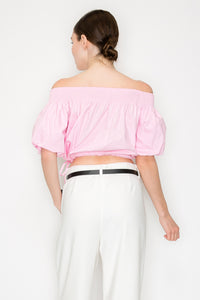 Blusa off shoulder crop