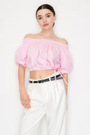 Blusa off shoulder crop