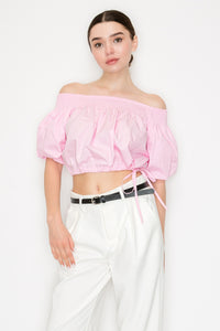Blusa off shoulder crop