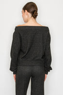 Blusa tejida off shoulder