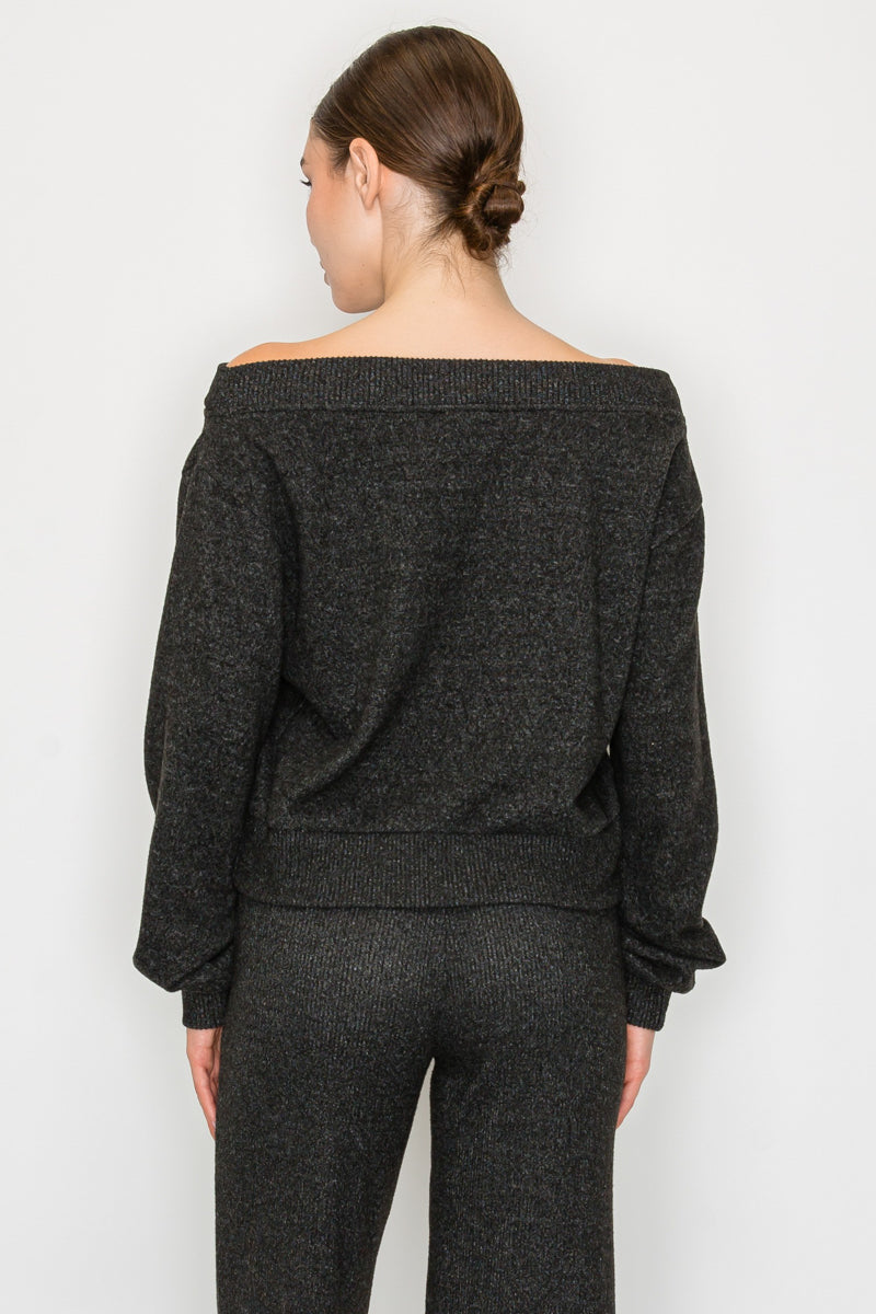 Blusa tejida off shoulder