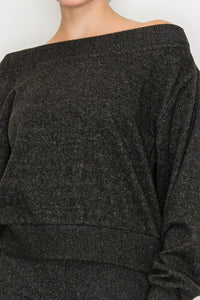 Blusa tejida off shoulder