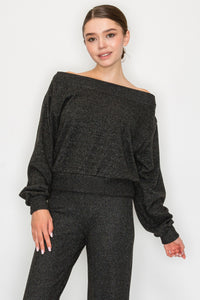 Blusa tejida off shoulder