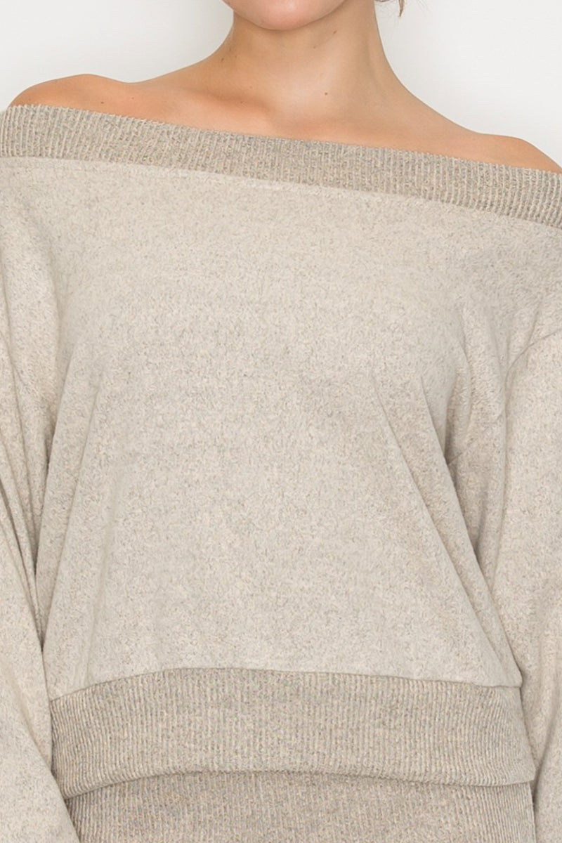 Blusa tejida off shoulder