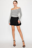 Blusa de punto con cuello alto y corte recto