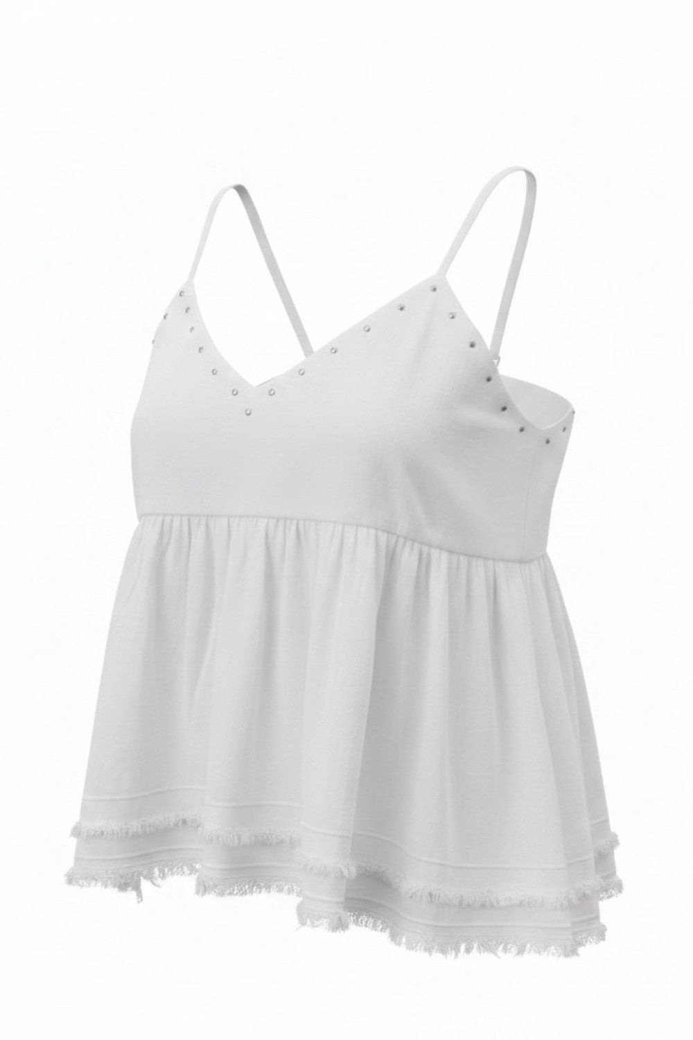 Blusa casual de tirantes con vuelo