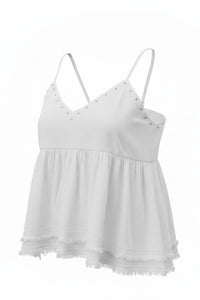 Blusa casual de tirantes con vuelo
