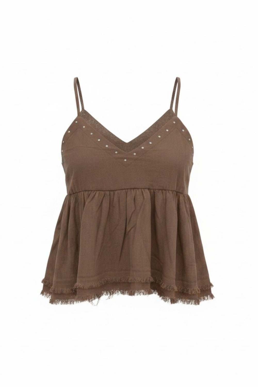 Blusa casual de tirantes con vuelo