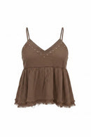 Blusa casual de tirantes con vuelo