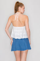 Blusa halter con olanes