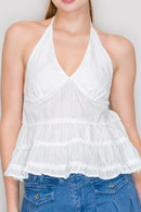 Blusa halter con olanes