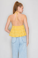 Blusa halter con olanes