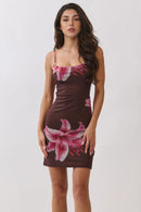 Vestido corto estampado floral de tirantes