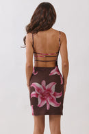 Vestido corto estampado floral de tirantes