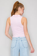 Blusa tipo polo sin mangas