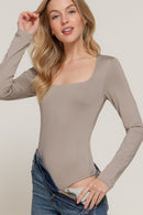 Blusa cuello cuadrado manga larga