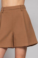 Short gris de lana con pinzas