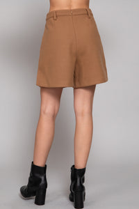 Short gris de lana con pinzas