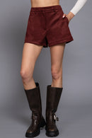 Short de gamuza tiro alto