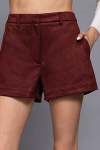 Short de gamuza tiro alto